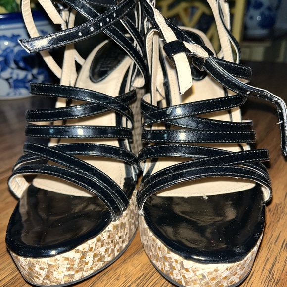 Cherish Collection Cherish Collection Polina black 7.5 wedge sandal cork - Picture 2 of 8